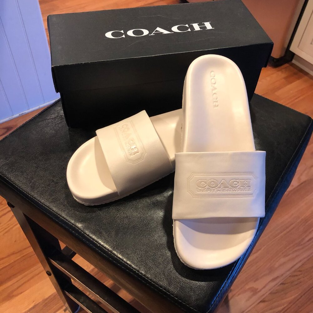 COACH Alexis Leather Sandal Pool Slide New, Size 10, Giftable